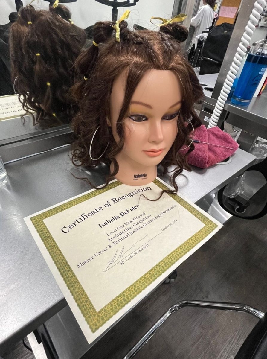 Izzy DeFalco's winning design at the MCTI "Anything Goes" cosmetology competition. Photo shared by DeFalco. 