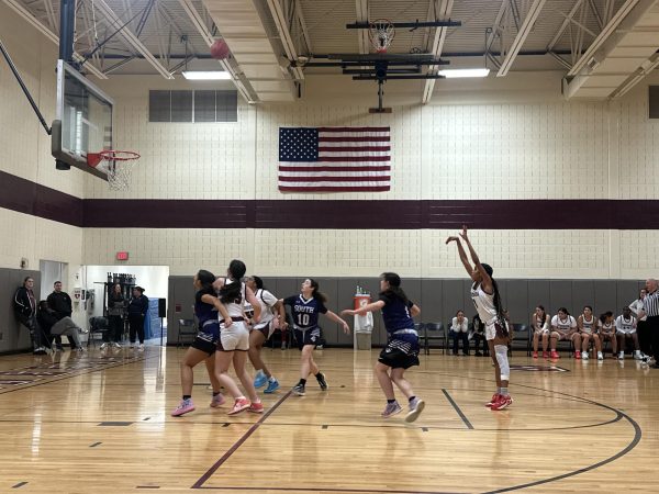 Stroudsburg guard, Jorai Hunter, '27, shooting a free throw during the game against East Stroudsburg South on December 12, 2024.