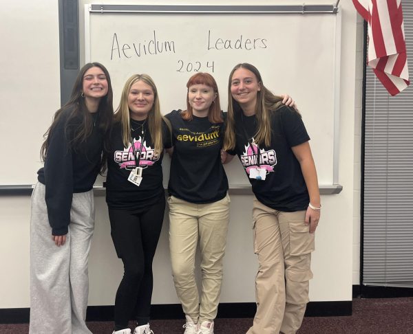 The new Aevidum leaders are Alyssa Rounsaville, Ella Horn, Gianna Bunnelle, and Crista Kopec.