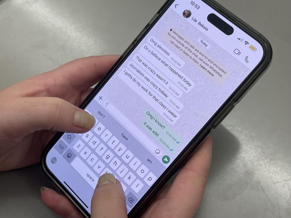 People texting on WhatsApp where the encrypted messages have been taking place. 