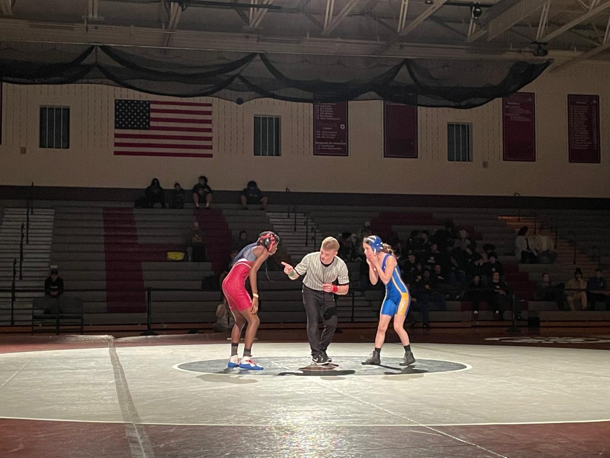 Arianna Thomas, '27, getting ready to fight her opponent from William Allen High School.