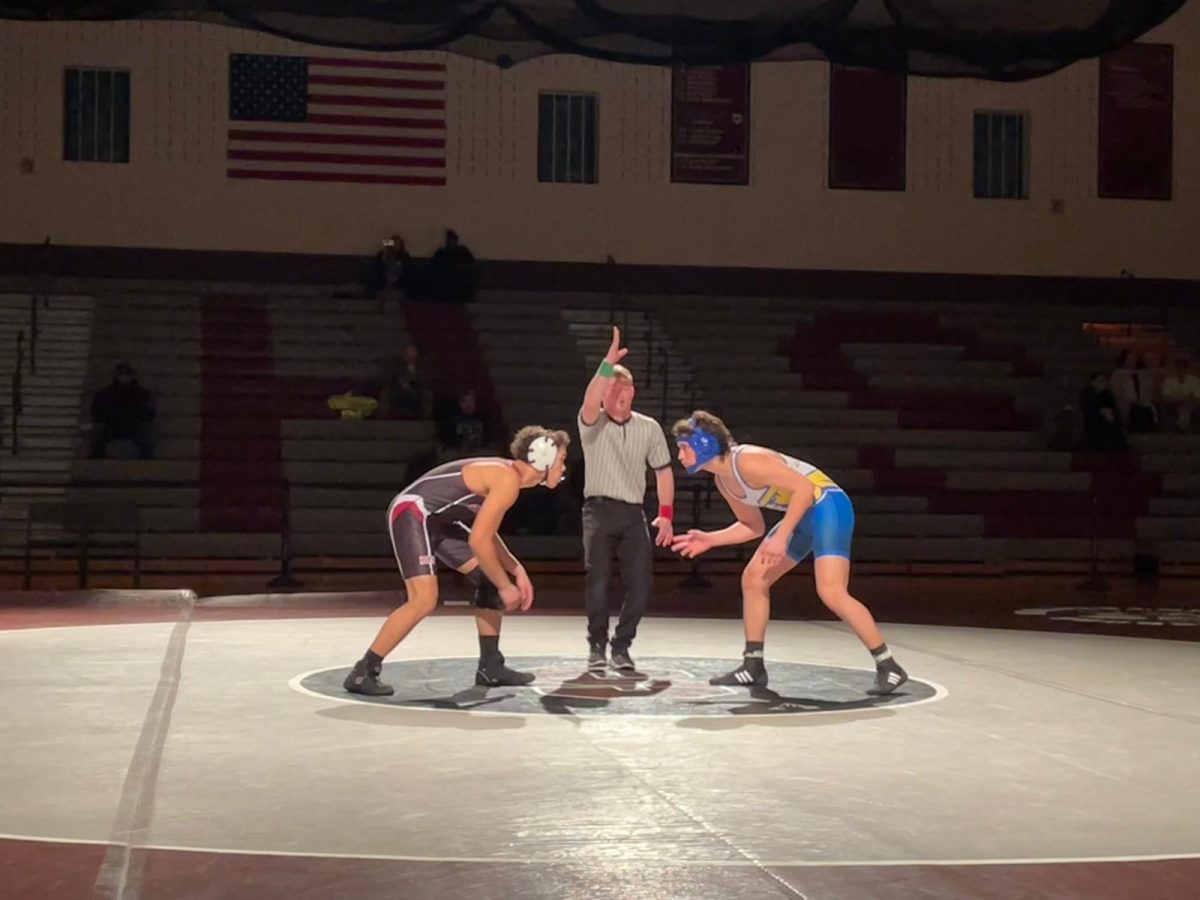 Giovanni Alvarez, '27, getting ready to fight his opponent from William Allen High School.