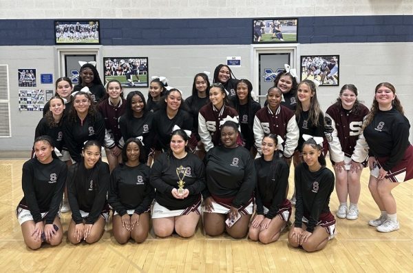 SHS Cheer team went to Moravian College to compete in November 2024. Photo credit: SHS Coach Desiree Brown. 