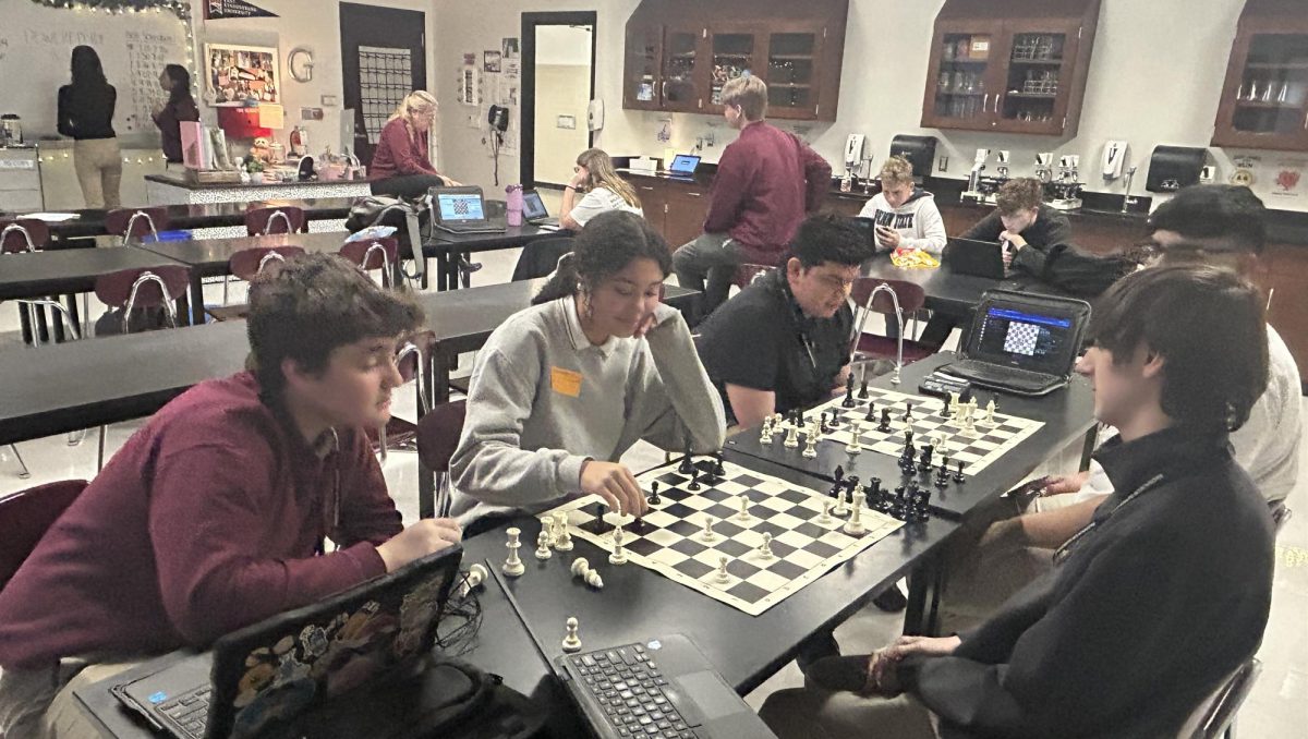 Stroudsburg Chess Team practicing right before their match against East Stroudsburg North.