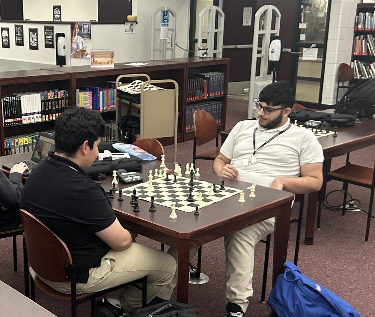 Stroudsburg Chess team getting practice in before their match against East Stroudsburg North.