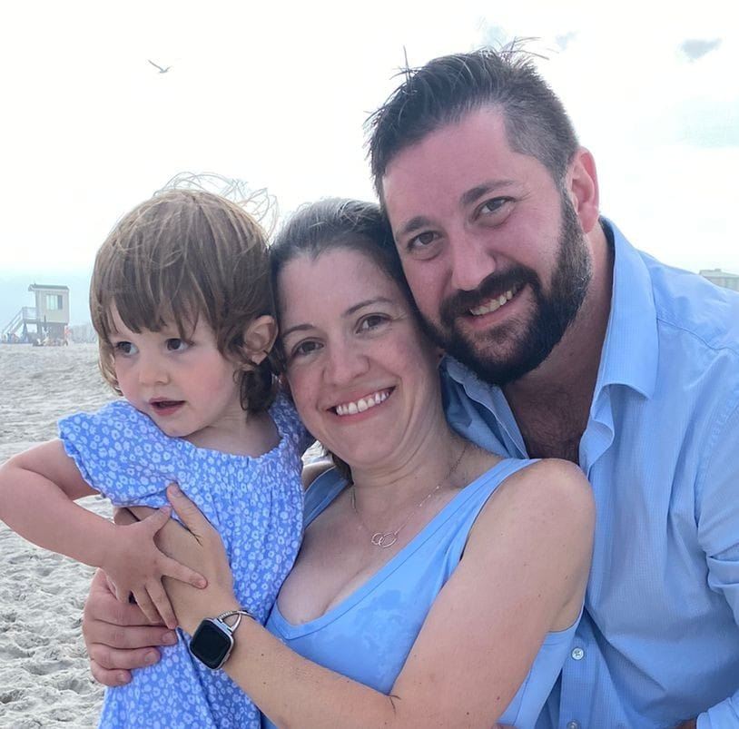 New assistant principal, Mark Powell, with his wife and daughter.