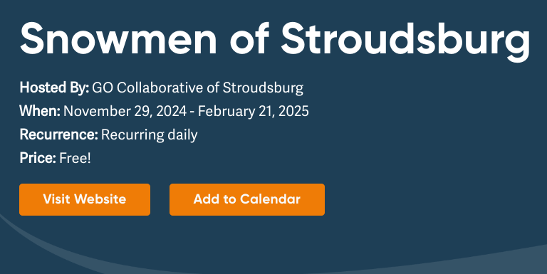 Go Collaborative of Stroudsburg will keep the Snowman collection on display until February 21.Photo credit: Pocono Mountains website.  