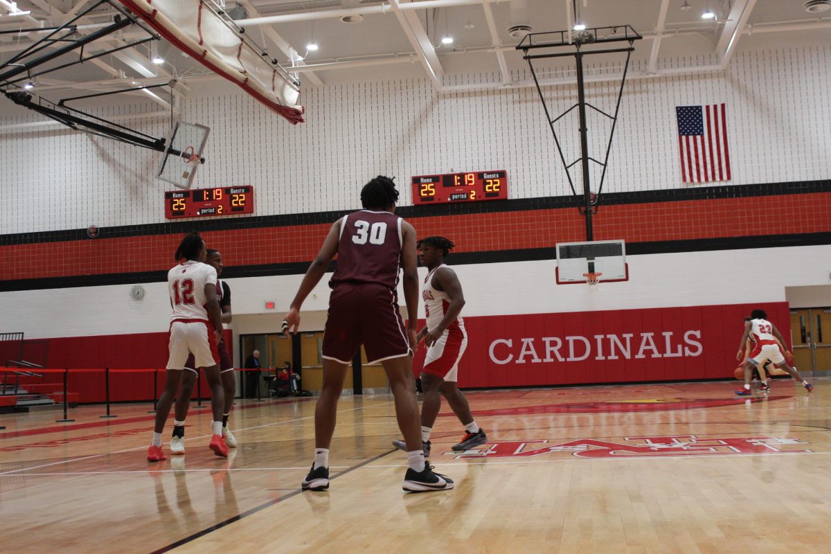 Marvin Dorvilus, '25, calling for the ball