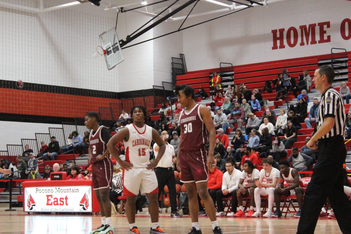 Marvin Dorvilus, '25, lining up at the free throw line