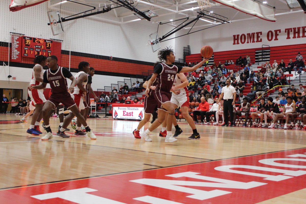 Marquise Long, '26, receives the ball after a free throw.