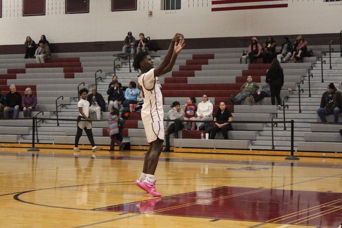 Michael Gilmore, '27, makes a final free throw with 0.01 seconds left in the game.