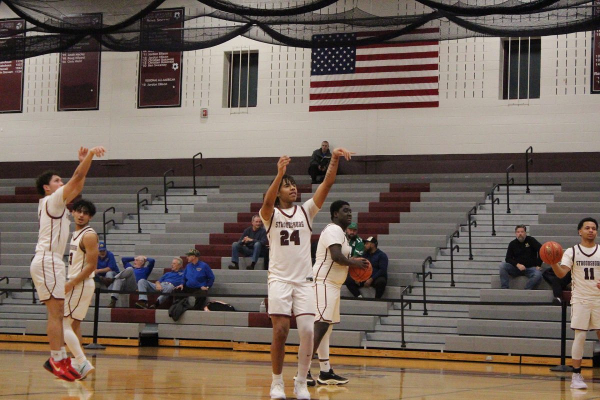 Basketball team warming up before their game