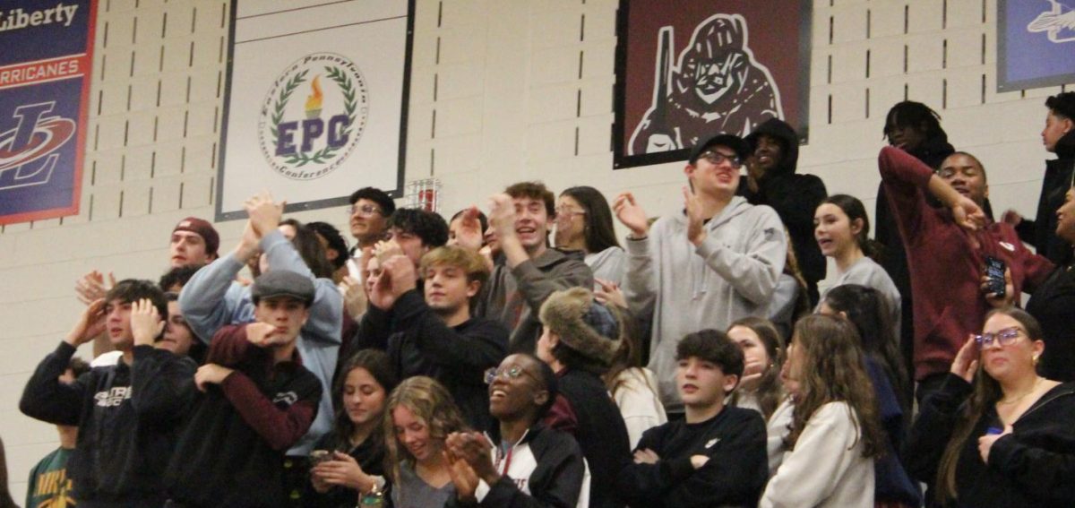 The crowd getting hyped up during Overtime in the Stroudsburg vs East Stroudsburg North basketball game.