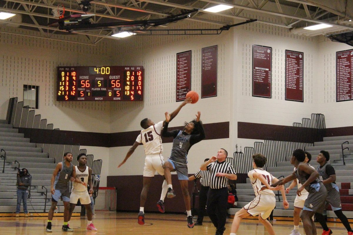 Joshua Ivers-Green, '27, winning the tip ball.