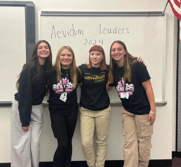 Aevidum team leaders for 2024-2025 are: Gianna Bunnelle, Ella Horn, Crista Kopec, and Alyssa Rounsaville. 