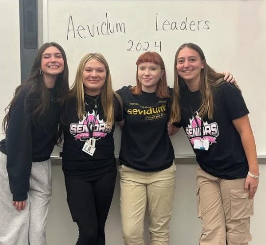 Aevidum team leaders for 2024-2025 are: Gianna Bunnelle, Ella Horn, Crista Kopec, and Alyssa Rounsaville. 