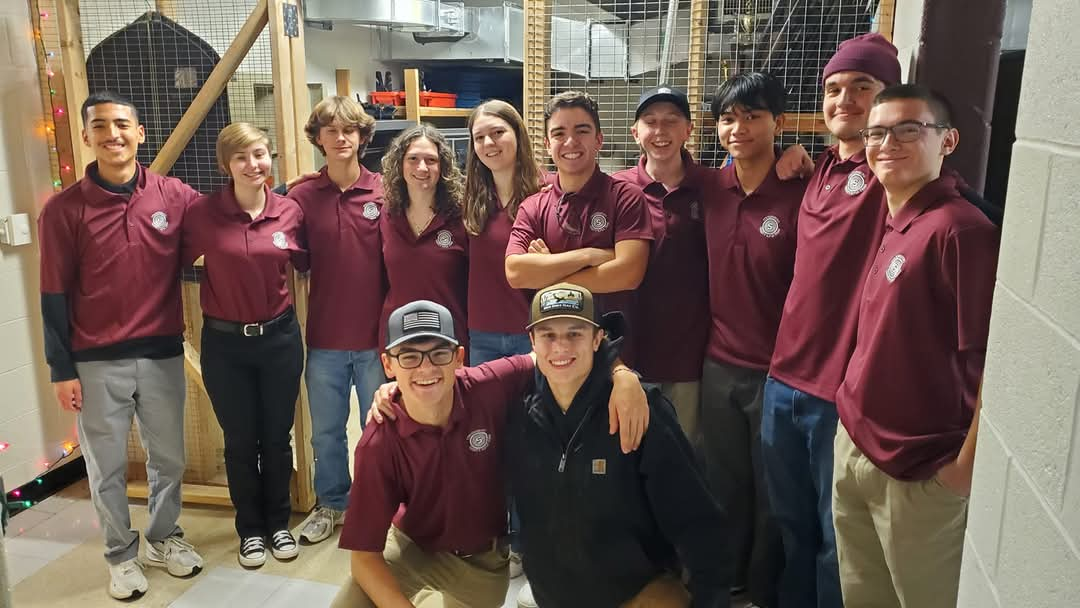 Stroudsburg Rifle Team posing after defeating Emmaus High School.