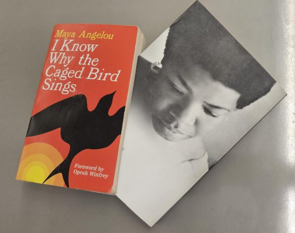 Maya Angelou on the back cover of her book "I Know Why the Caged Bird Sings."