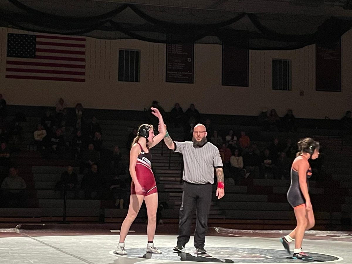 Jordyn Kollien, '27, wins against her Northampton opponent. 