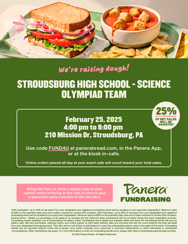 Science Olympiad relies on fundraising efforts to keep their club afloat.  Flyer submitted by Mikaela Lipitz. 