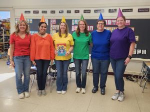 Morey teachers dress up as crayons from the book "The Crayon Box that Talked."
(Photo provided by Caputo)