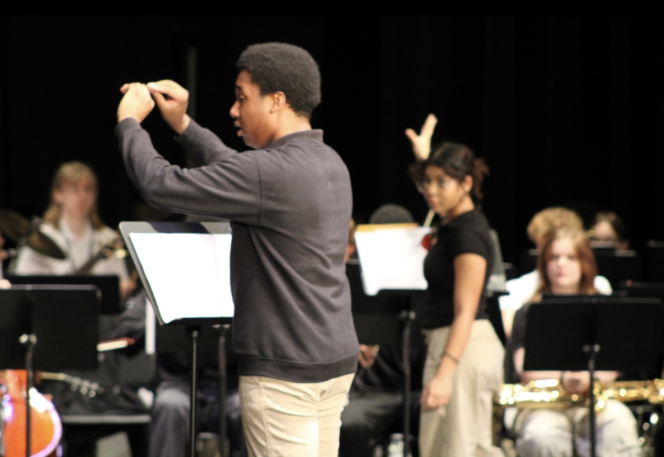 Tyler Finny '25, and Victoria Campbell '25, directing an original song titled "I'll Be Alright."