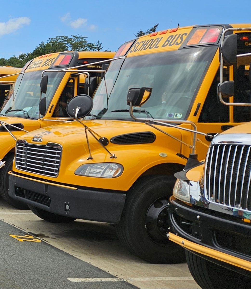 School buses line up in preparation for dismissal. February School Board meeting recommends the purchase of several new buses. Photo credit: J. Appolo