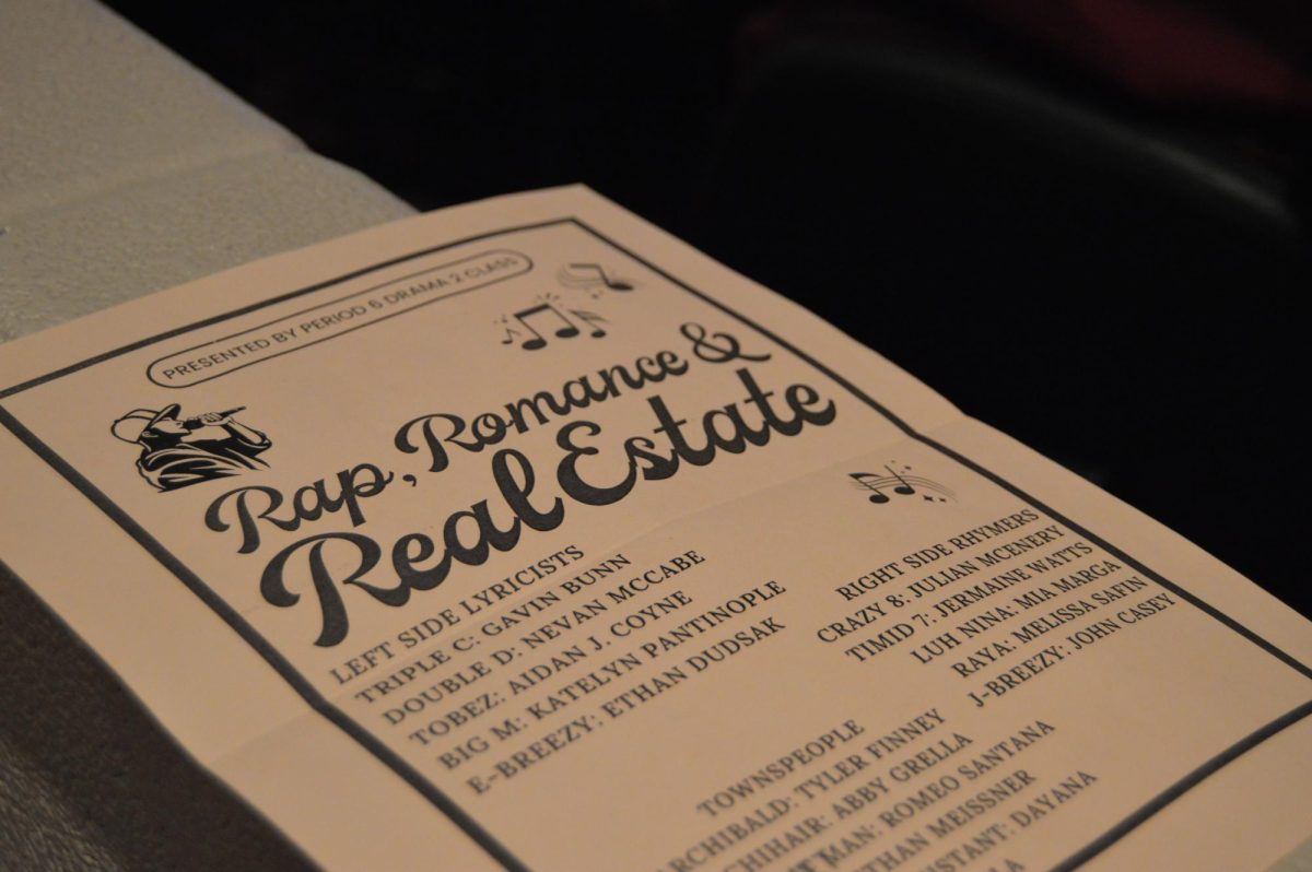 4/30/25: Rap, Romance, & Real Estate presented by period 6 Drama 2 Class. 
