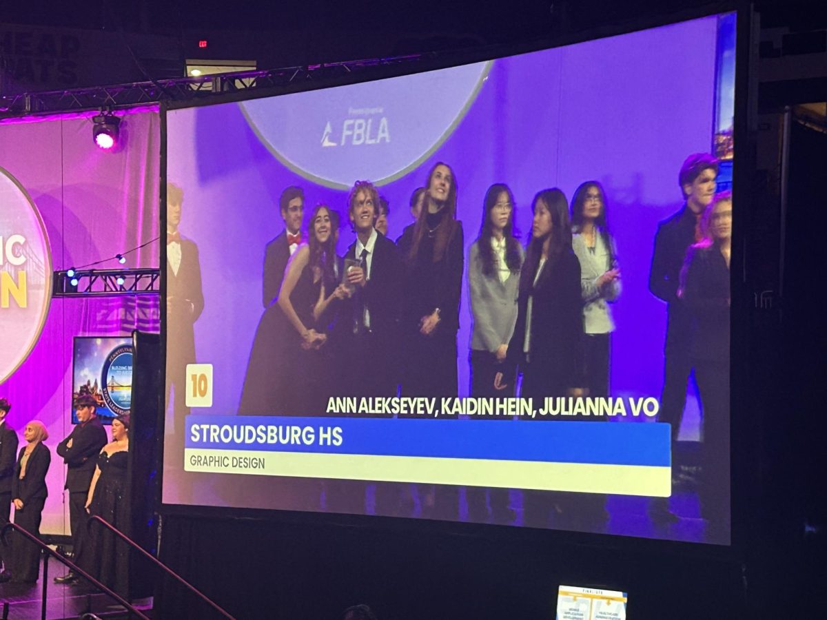 Kaiden Hein, '25, Julianna Vo, '25, and Ann Alekseyev, '25 placed tenth in Graphic Design.