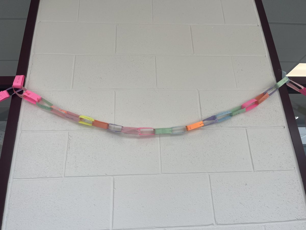 A small fragment of the kindness chain made by all students, from Aevidum and SADD's combination.