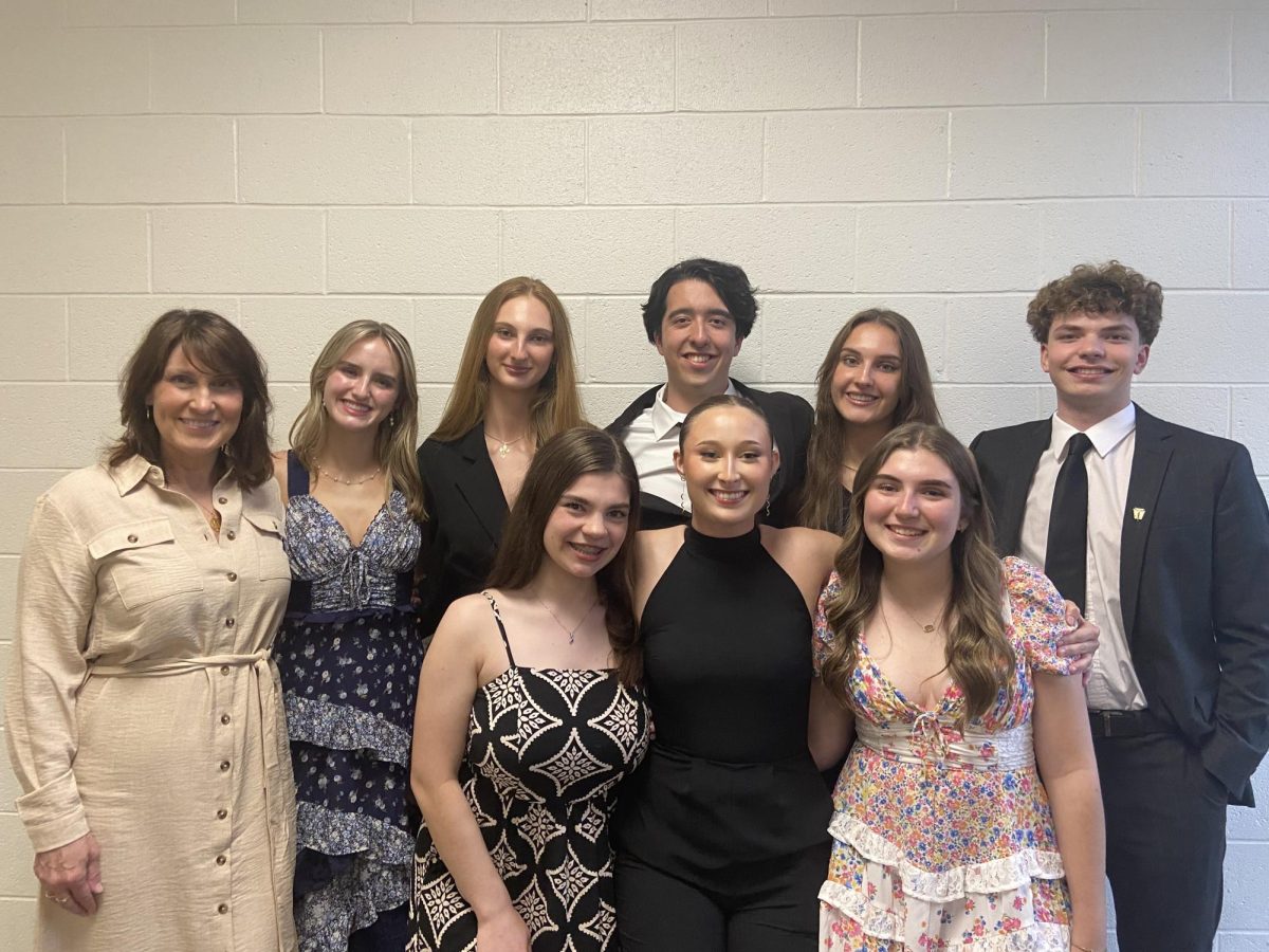 National Honor Society Officers Mia Marga, ‘25,  Logan Potochnick, ‘25, Catherine Brinker, ‘25, Julia Sobrinkski, ‘26, Peter Leyba, ‘25, Ann Alekseyev, ‘25, Shelbi Calligari, ‘25, Caroline Byre, ‘25 and the advisor Mrs. Verwey.