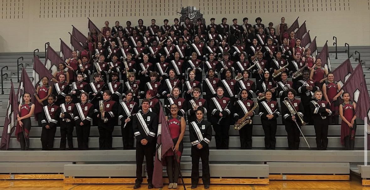 A picture of the whole Stroudsburg Marching Band on their three hour long picture day. Provided by Lauren Donovan.