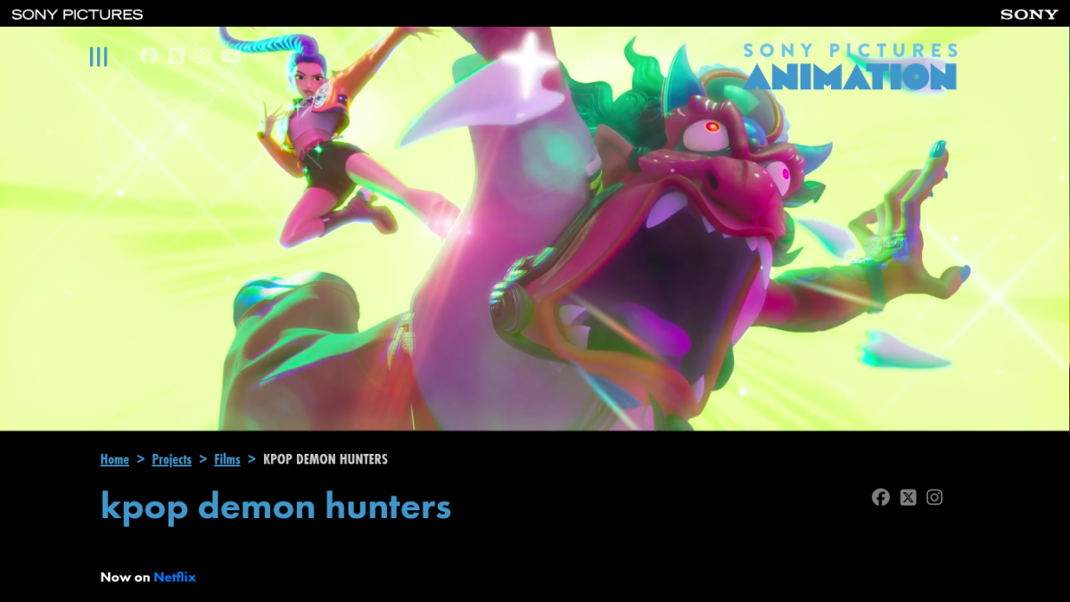 A picture of the synopsis of K-Pop Demon Hunters from the SONY Website
