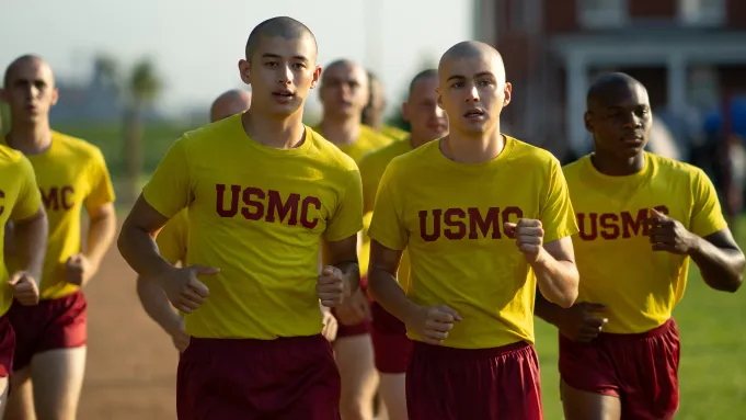 Liam Oh as Ray McAffey and Miles Heizer as Cameron Cope in 'Boots'