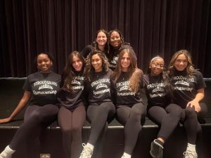 The senior girls nominated for Homecoming Queen posing for a group picture.