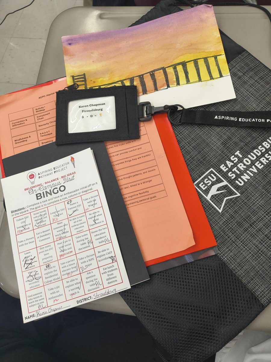 Items handed out at the ESU Educators Day AEPP trip.