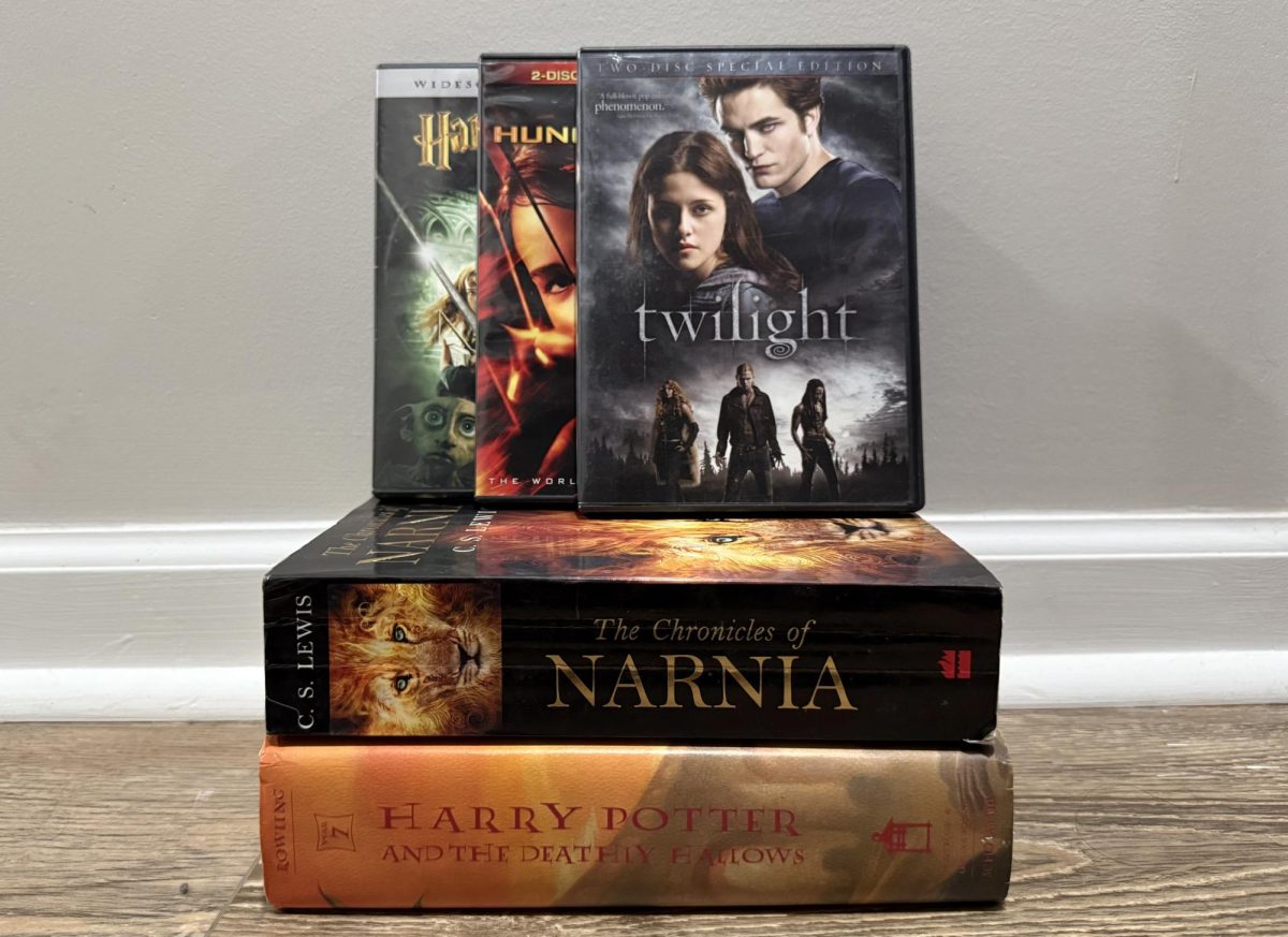 An image featuring popular books and DVDs