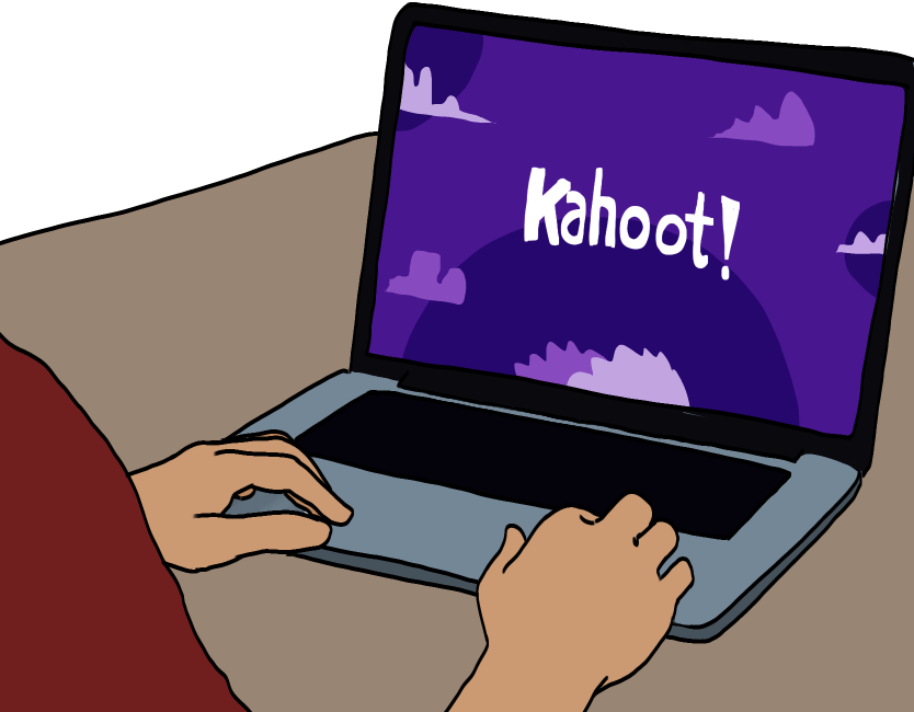 A student playing Kahoot to help them learn a topic for a class.