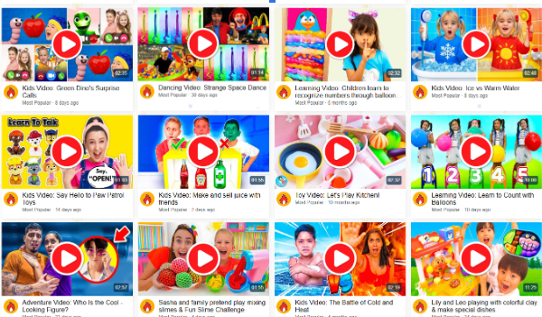These video's and more are constantly fighting for, and obtaining, young kids attention. 