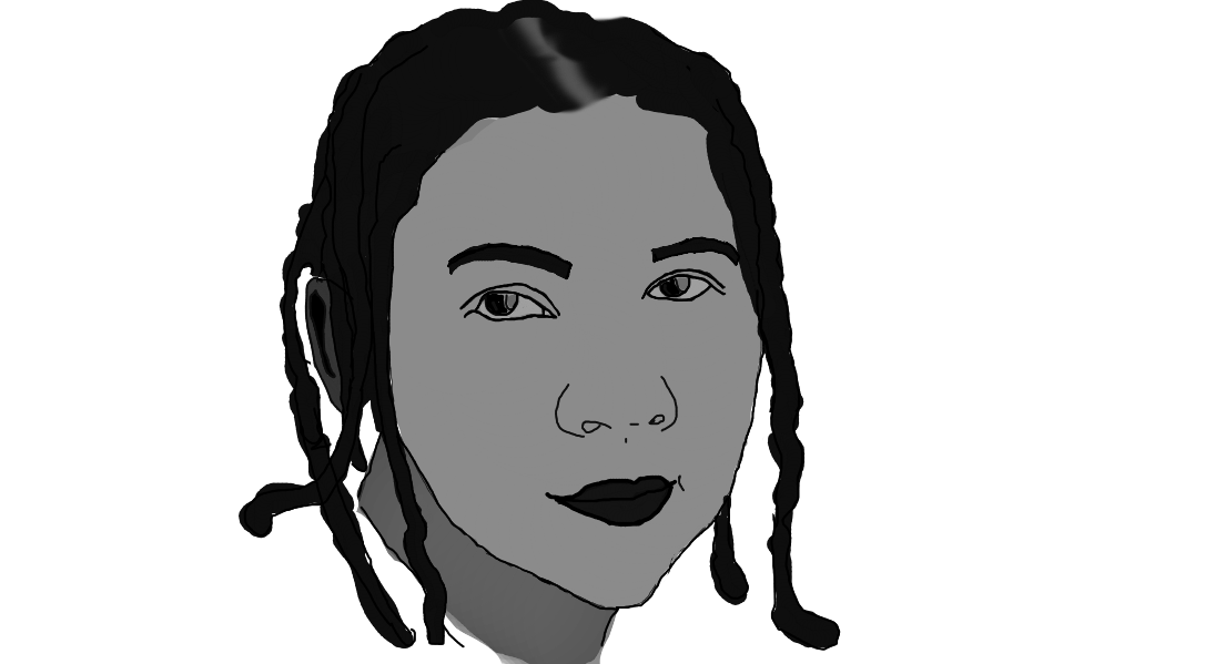 a drawing of Bell Hooks.