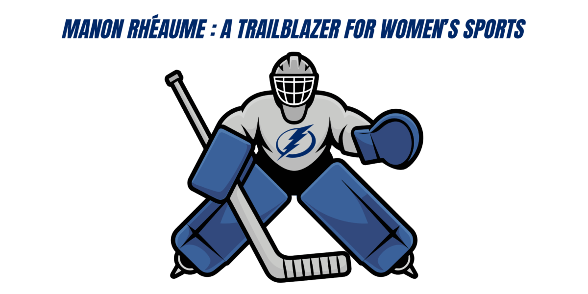 A graphic of a goalie with Tampa Bay Lightning's logo